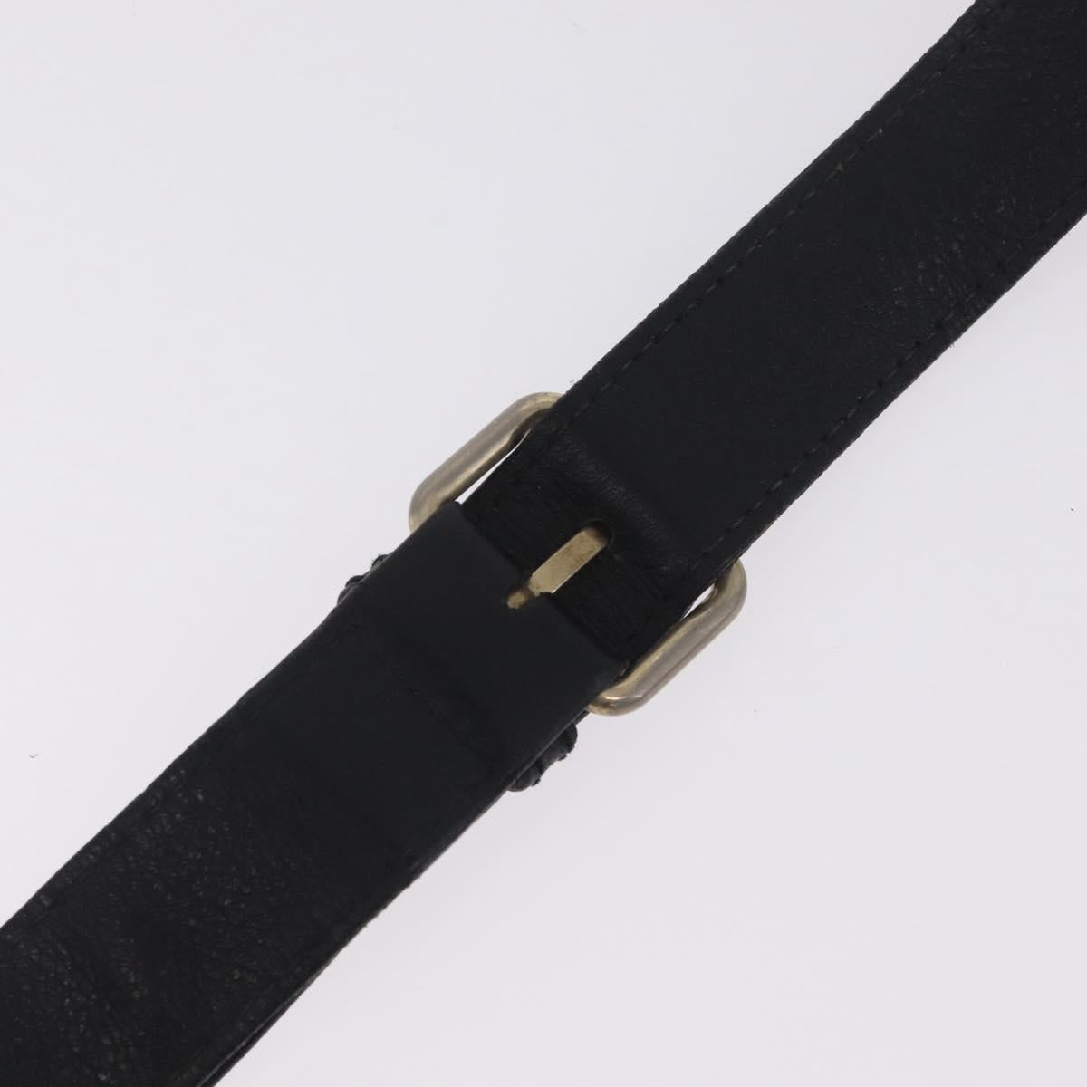 GUCCI GG Canvas Guccissima Shoulder Bag Leather Black Gold 201448 Auth 216184