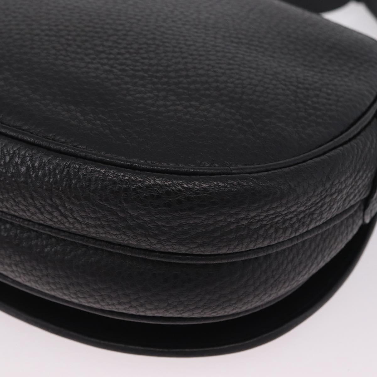 Valentino Shoulder Bag Leather Black Gold Auth 216251A
