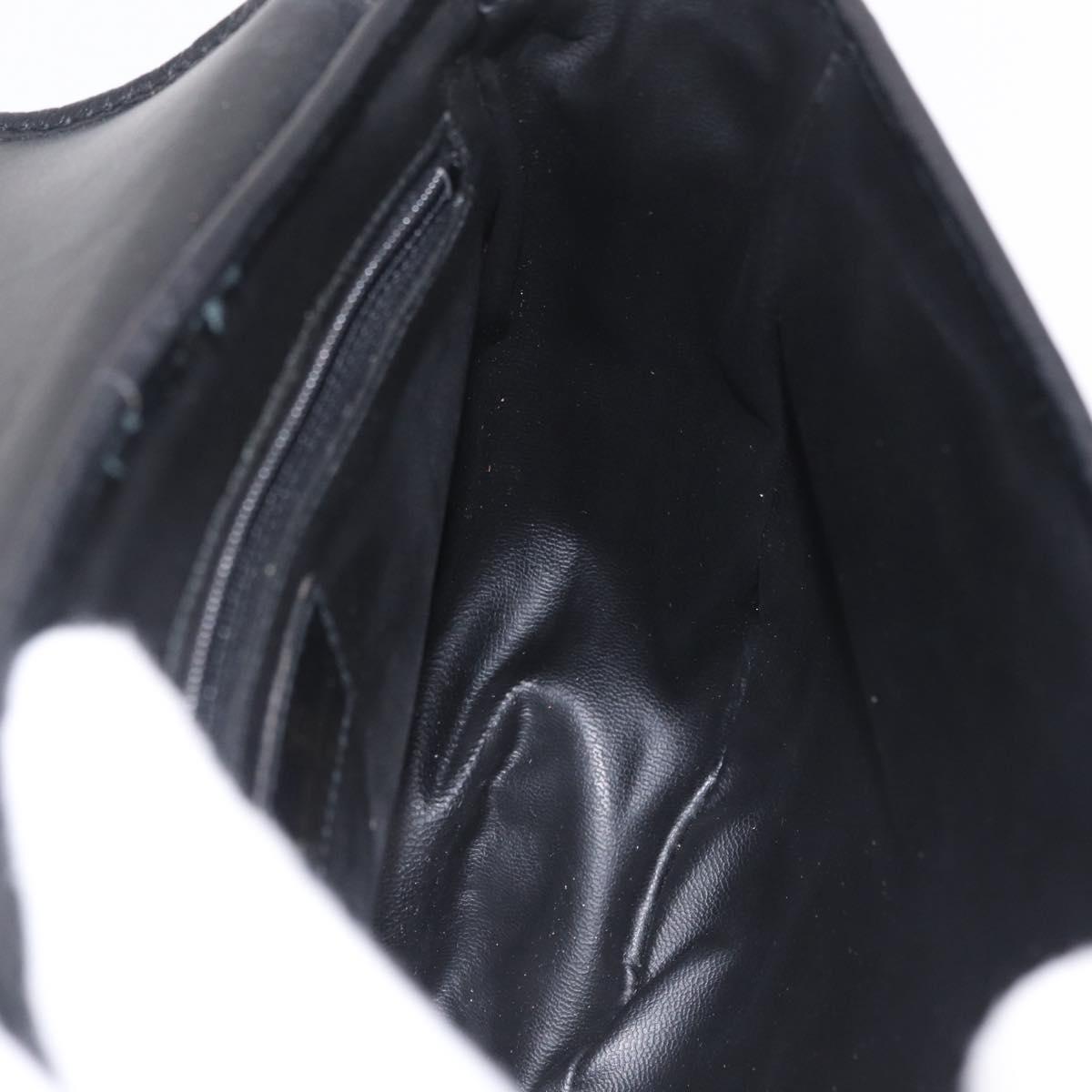 Valentino Shoulder Bag Leather Black Gold Auth 216251A