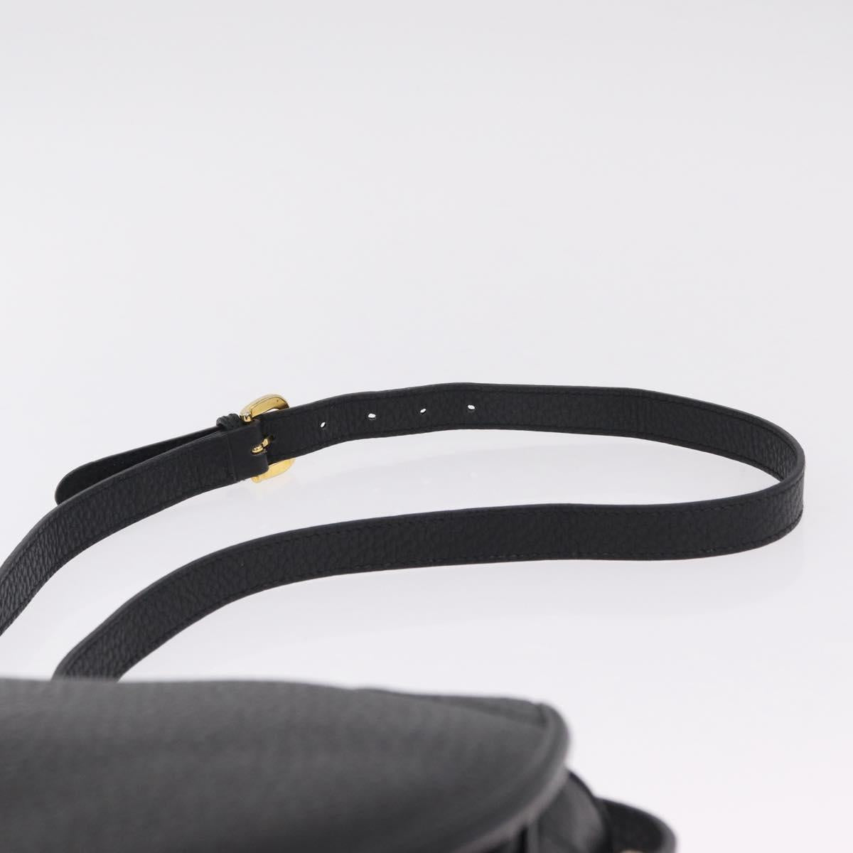 Valentino Shoulder Bag Leather Black Gold Auth 216251A
