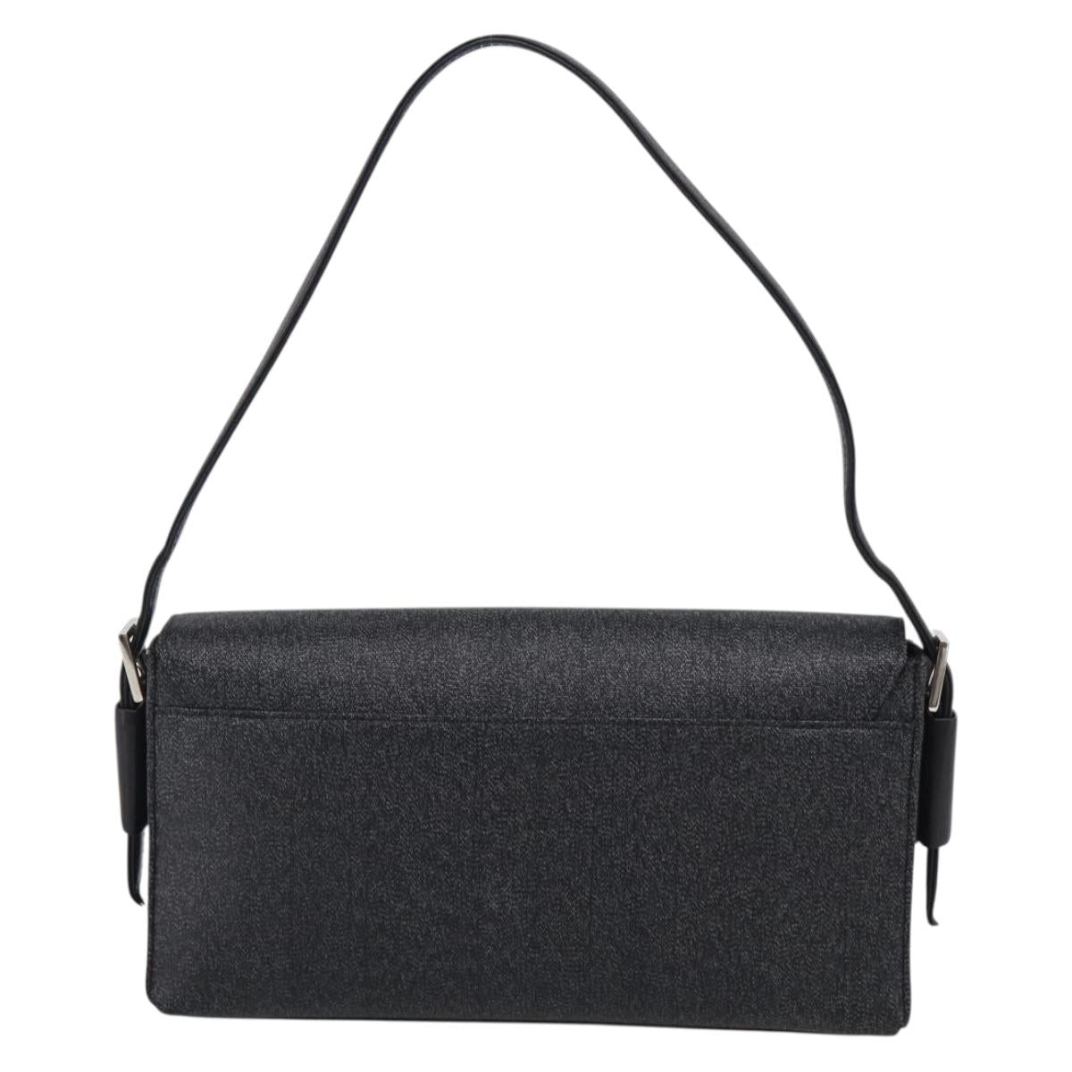 GIVENCHY Hand Bag Leather Black Silver Auth 216260A