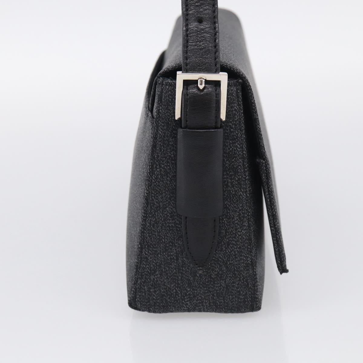 GIVENCHY Hand Bag Leather Black Silver Auth 216260A