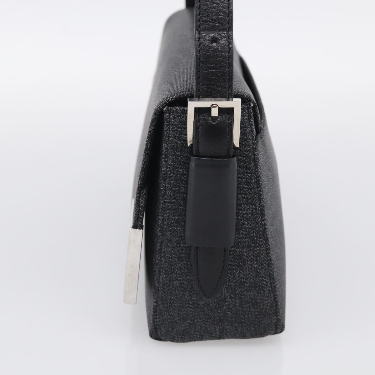 GIVENCHY Hand Bag Leather Black Silver Auth 216260A