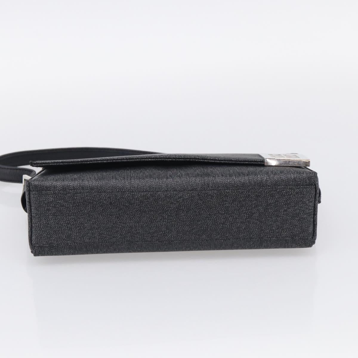GIVENCHY Hand Bag Leather Black Silver Auth 216260A