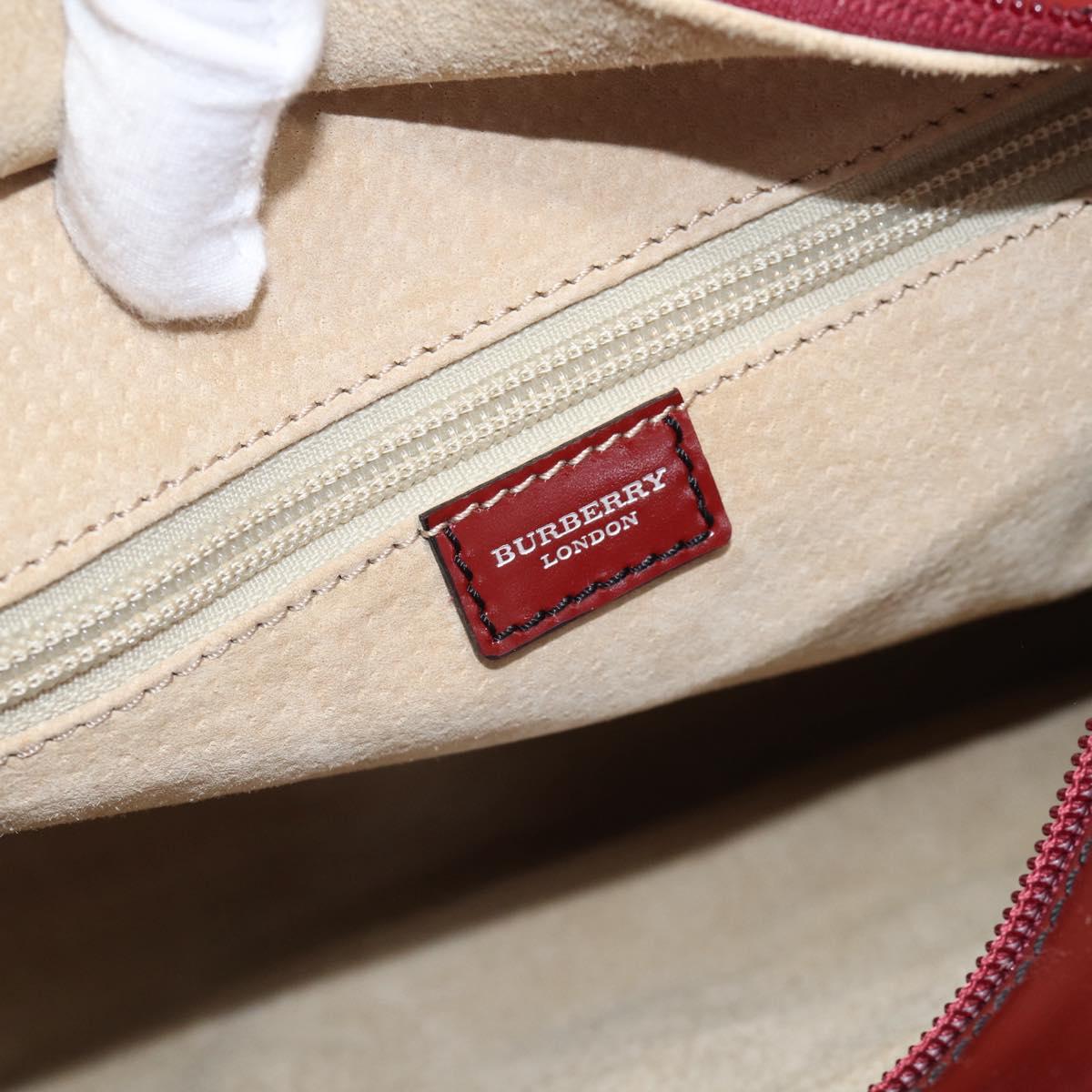BURBERRY Nova Check Tote Bag PVC Beige Silver Auth 216264A