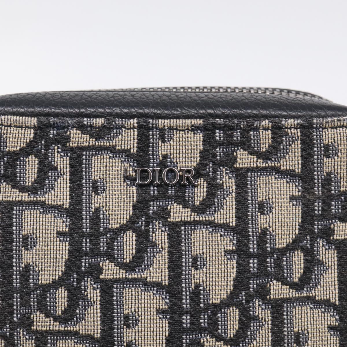 Christian Dior Trotter Canvas Oblique Messenger Pouch Bag Navy Auth 216266V