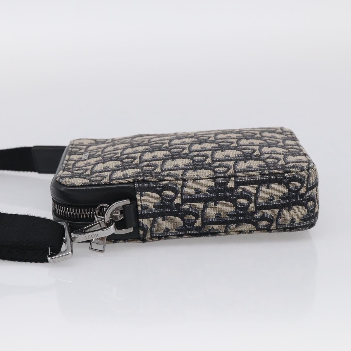 Christian Dior Trotter Canvas Oblique Messenger Pouch Bag Navy Auth 216266V