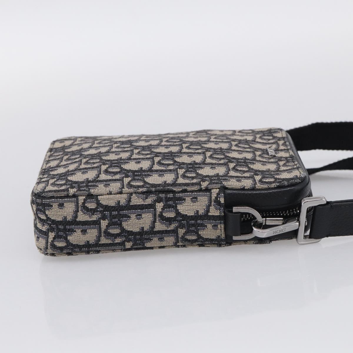 Christian Dior Trotter Canvas Oblique Messenger Pouch Bag Navy Auth 216266V