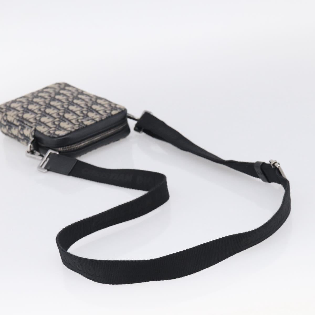 Christian Dior Trotter Canvas Oblique Messenger Pouch Bag Navy Auth 216266V