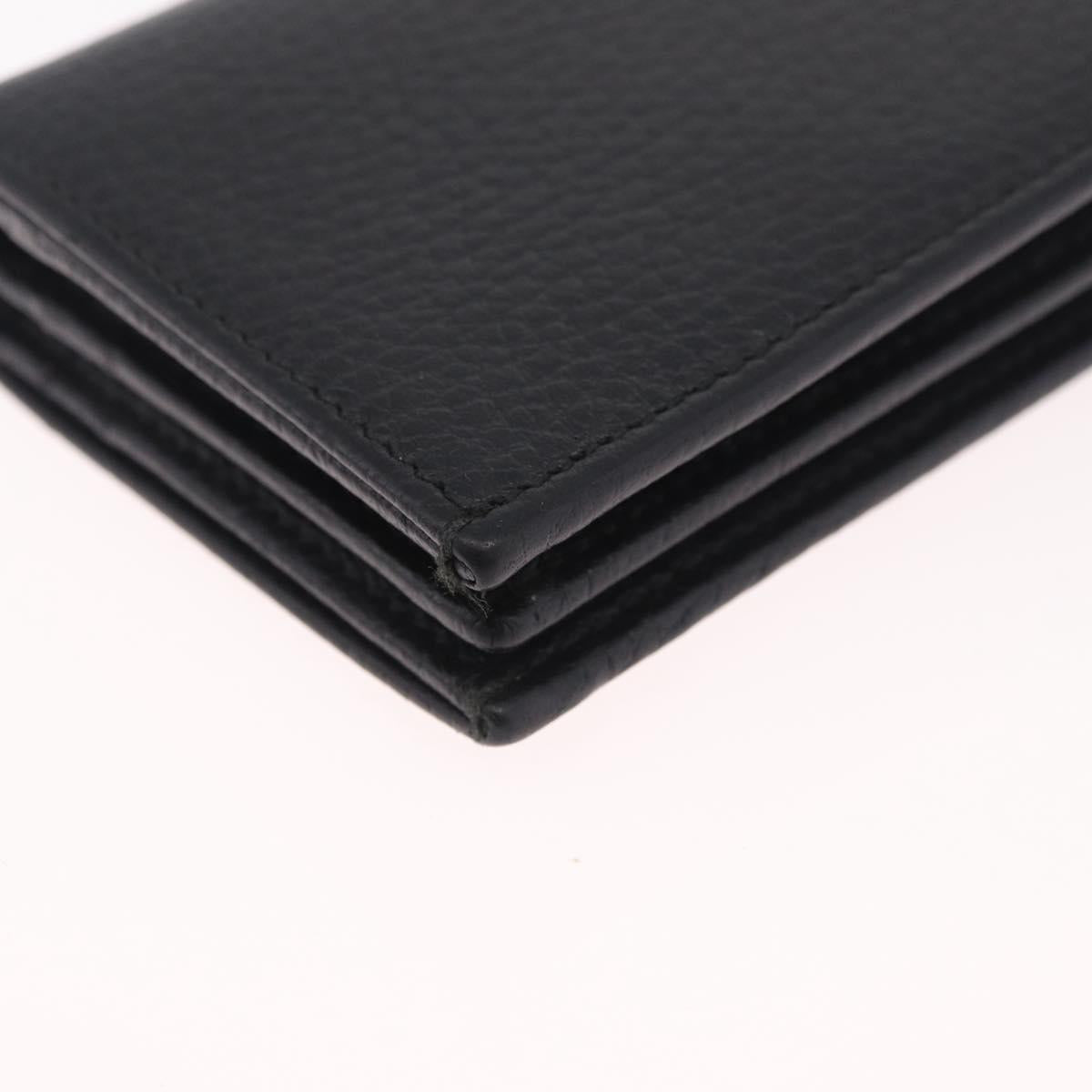 GUCCI GG Marmont Bifold Wallet Leather Black Gold 456126 Auth 216273V
