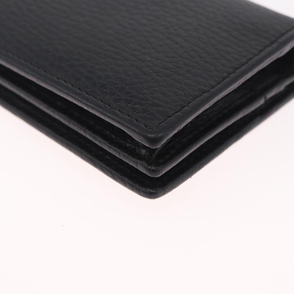 GUCCI GG Marmont Bifold Wallet Leather Black Gold 456126 Auth 216273V