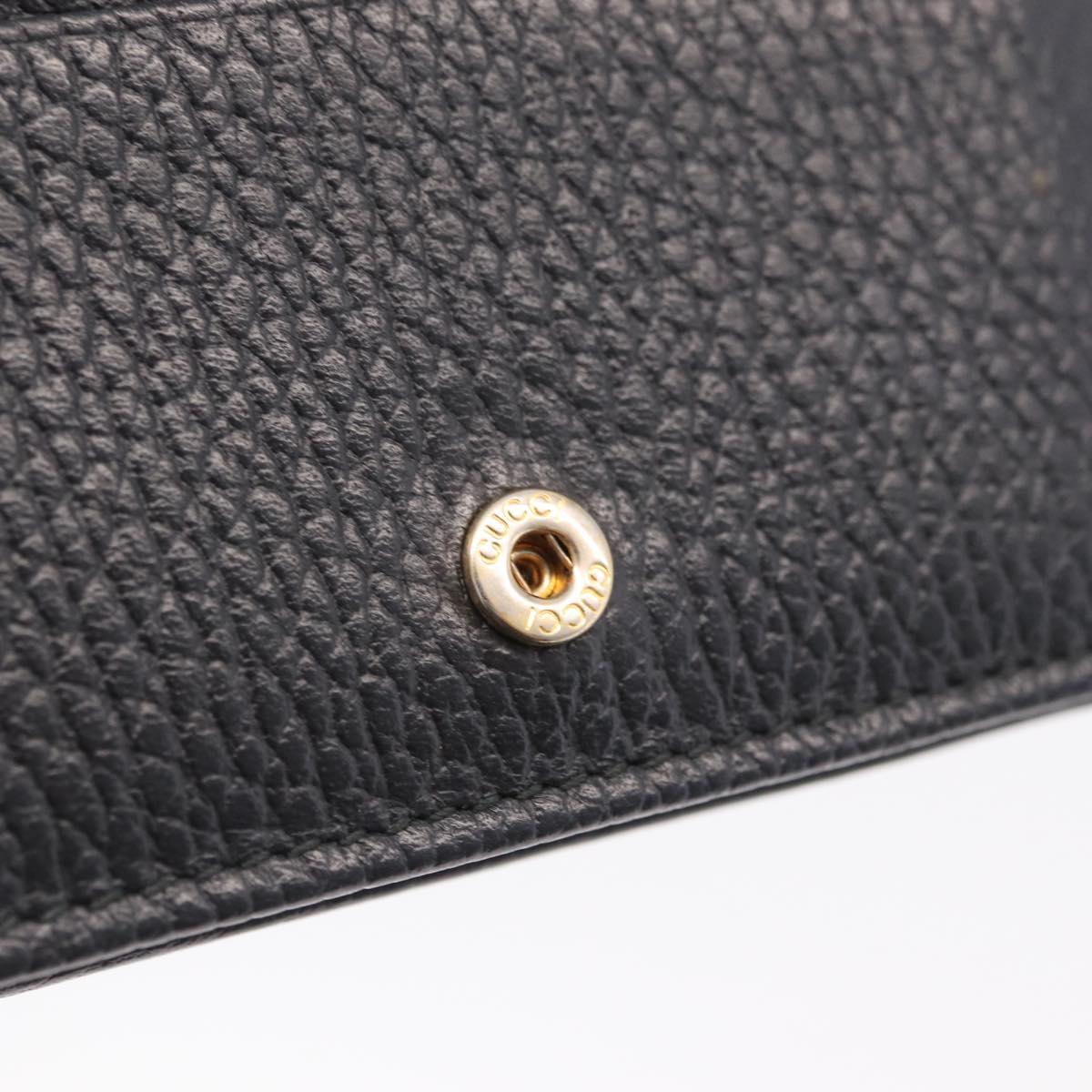 GUCCI GG Marmont Bifold Wallet Leather Black Gold 456126 Auth 216273V