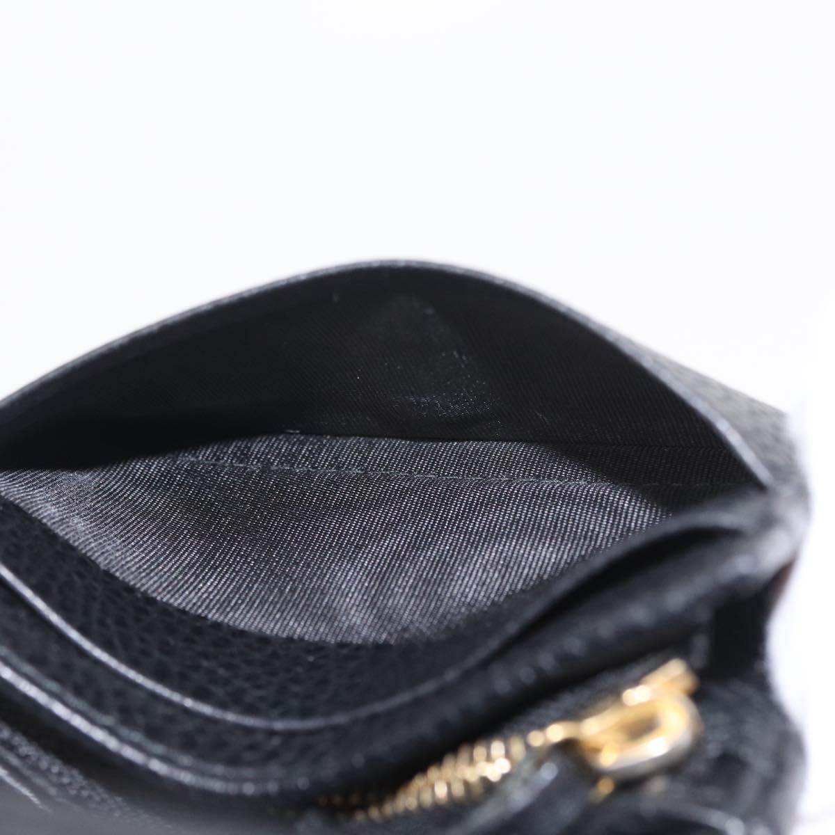 GUCCI GG Marmont Bifold Wallet Leather Black Gold 456126 Auth 216273V