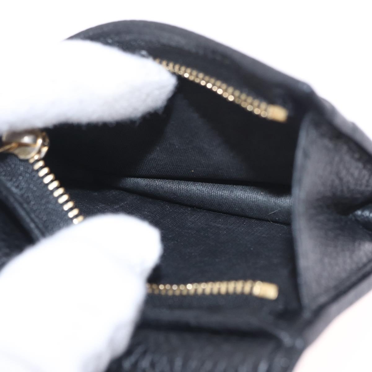 GUCCI GG Marmont Bifold Wallet Leather Black Gold 456126 Auth 216273V