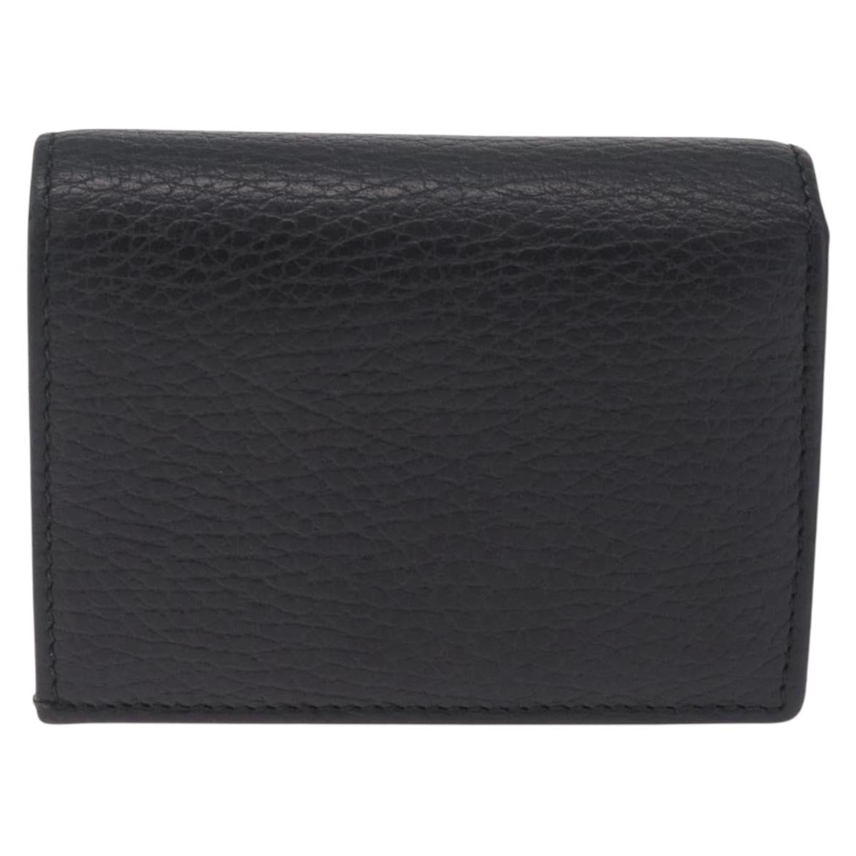 GUCCI GG Marmont Bifold Wallet Leather Black Gold 456126 Auth 216273V