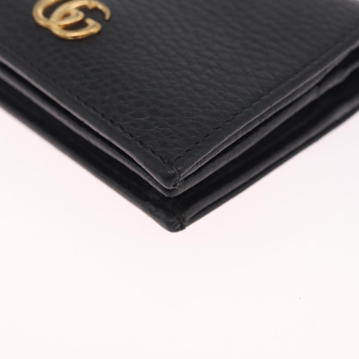 GUCCI GG Marmont Bifold Wallet Leather Black Gold 456126 Auth 216273V