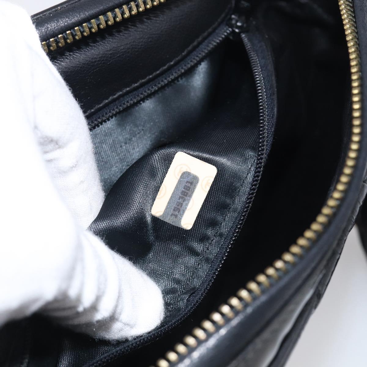 CHANEL Chain Diamond Stitch Bag Patent leather Black Gold CC Auth 216284A