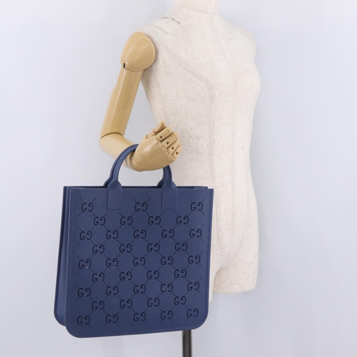 GUCCI GG Canvas Children's Tote Bag PVC Blue 679365 Auth 216291A