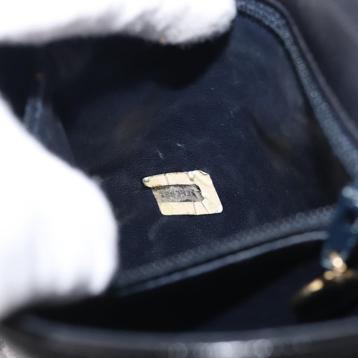 CHANEL Matelasse Shoulder Bag Patent leather Black Gold CC Auth 216292