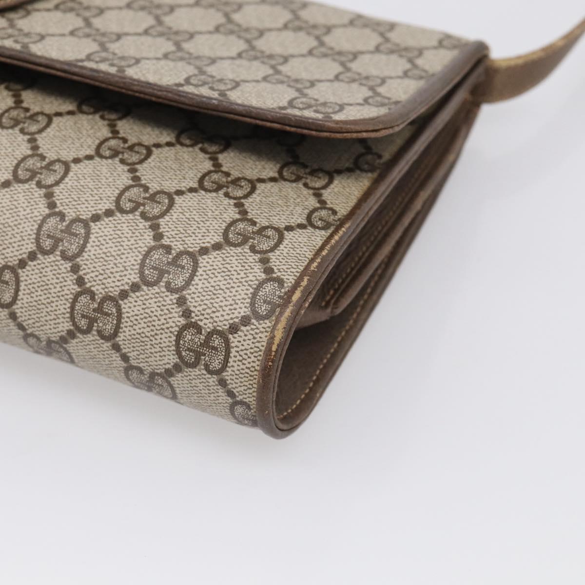 GUCCI GG Supreme Shoulder Bag PVC Beige Gold 904 02 050 Auth 216297