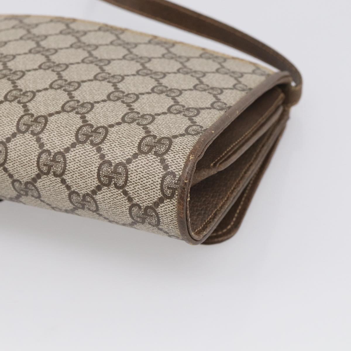GUCCI GG Supreme Shoulder Bag PVC Beige Gold 904 02 050 Auth 216297