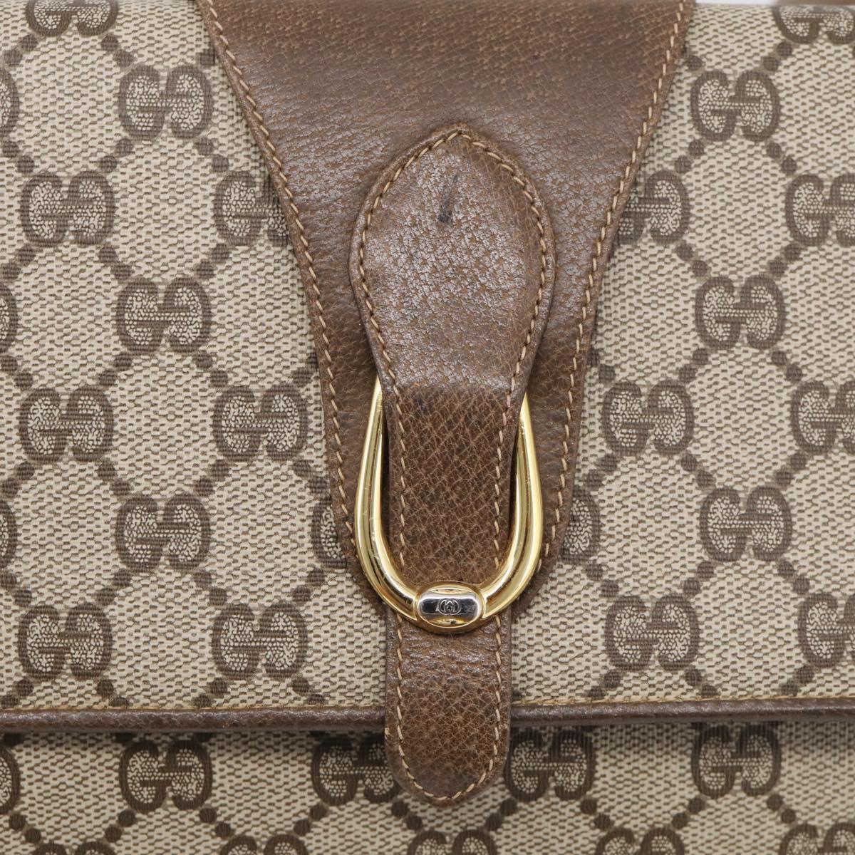 GUCCI GG Supreme Shoulder Bag PVC Beige Gold 904 02 050 Auth 216297
