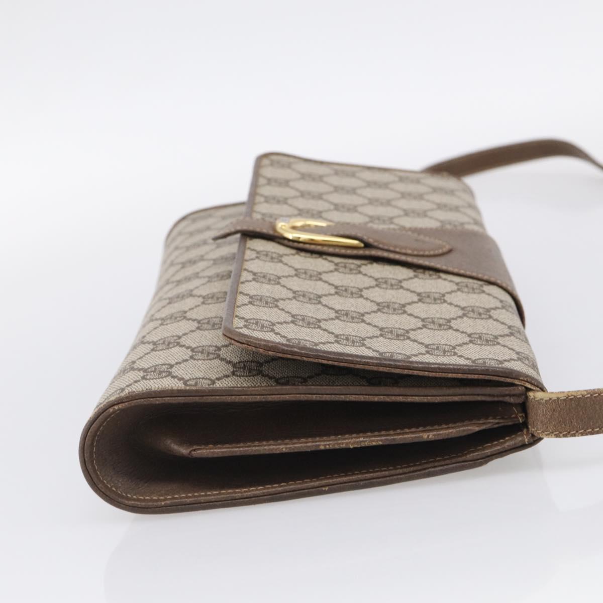 GUCCI GG Supreme Shoulder Bag PVC Beige Gold 904 02 050 Auth 216297