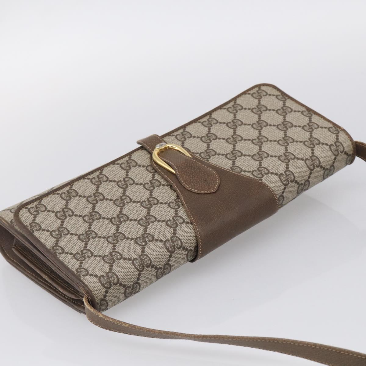 GUCCI GG Supreme Shoulder Bag PVC Beige Gold 904 02 050 Auth 216297