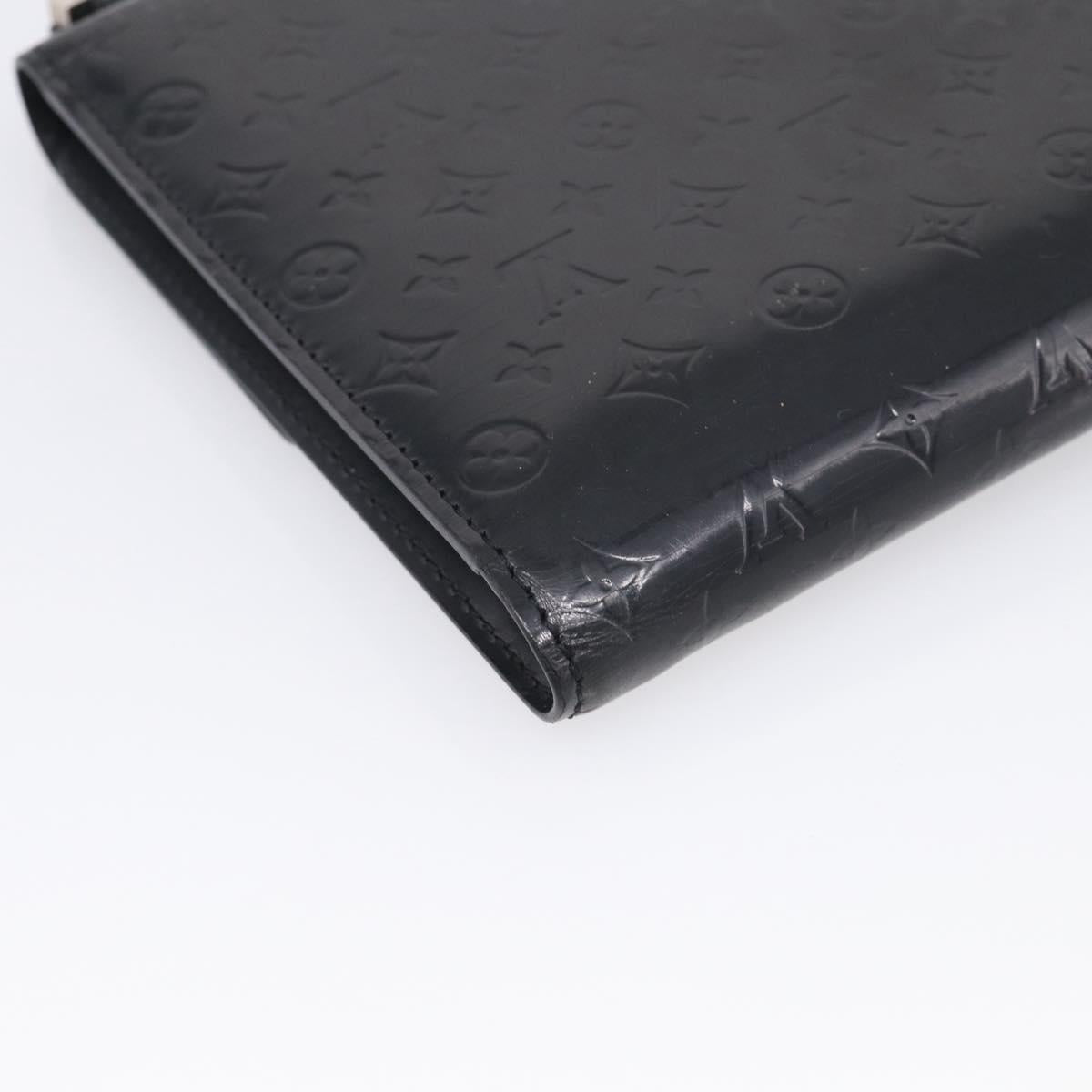 LOUIS VUITTON Monogram Mini Glace Anushka MM Clutch Bag Black M92230 Auth 216304