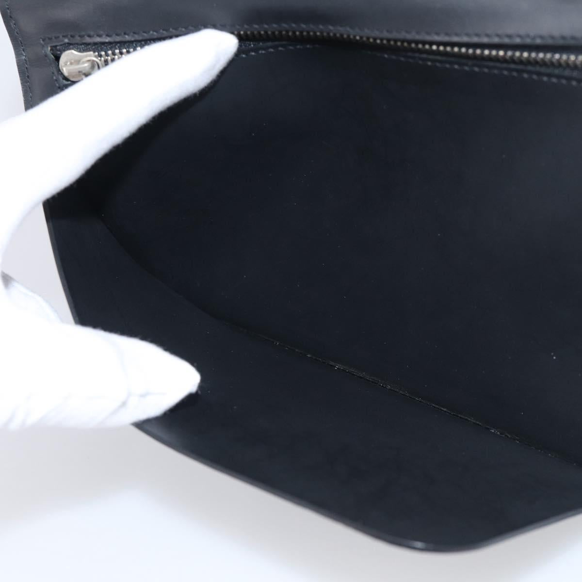 LOUIS VUITTON Monogram Mini Glace Anushka MM Clutch Bag Black M92230 Auth 216304
