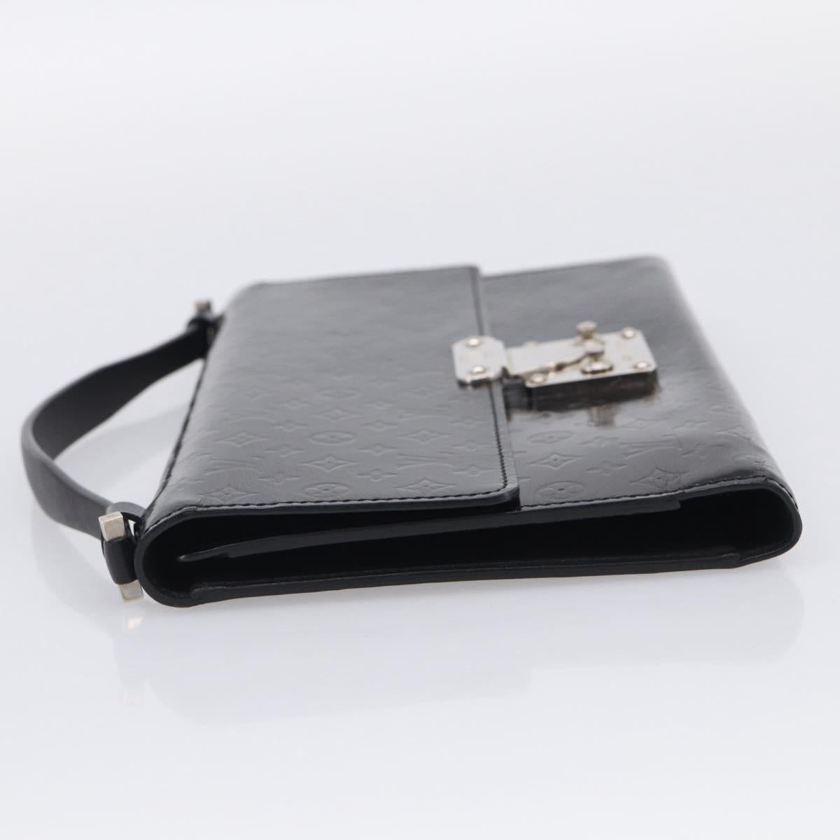 LOUIS VUITTON Monogram Mini Glace Anushka MM Clutch Bag Black M92230 Auth 216304