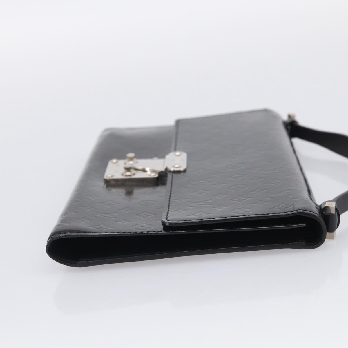 LOUIS VUITTON Monogram Mini Glace Anushka MM Clutch Bag Black M92230 Auth 216304