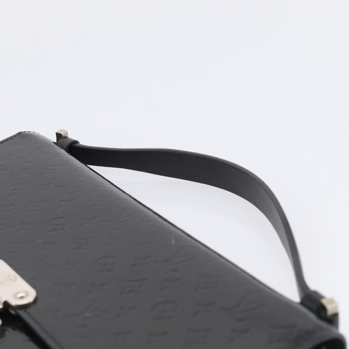 LOUIS VUITTON Monogram Mini Glace Anushka MM Clutch Bag Black M92230 Auth 216304