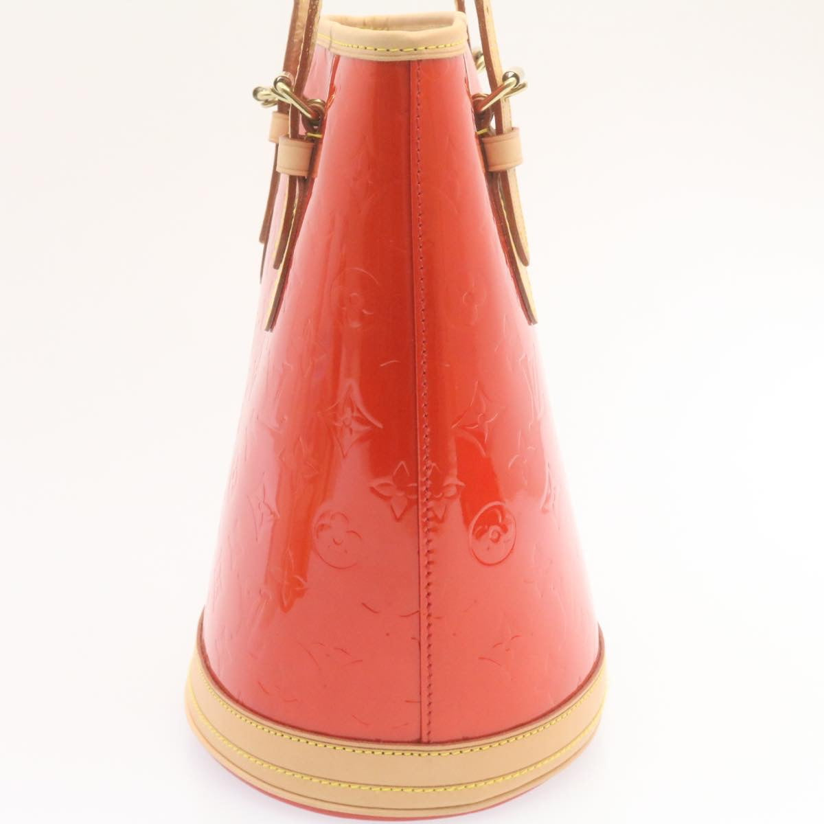 LOUIS VUITTON Monogram Vernis Bucket PM Shoulder Bag SP Order Rouge Auth 22324SM