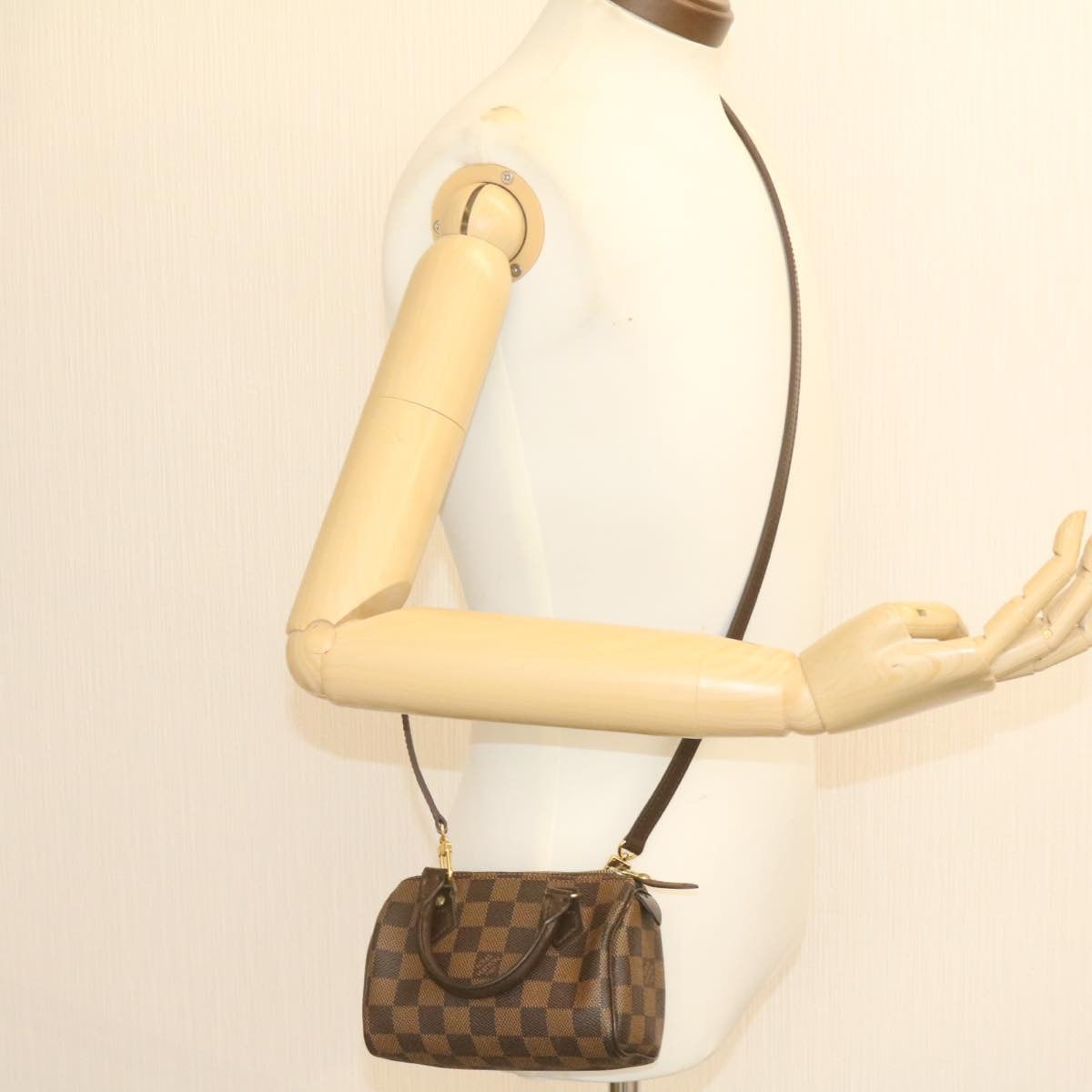 LOUIS VUITTON Damier Ebene Mini Speedy Hand Bag SP Order LV Auth 23260SM