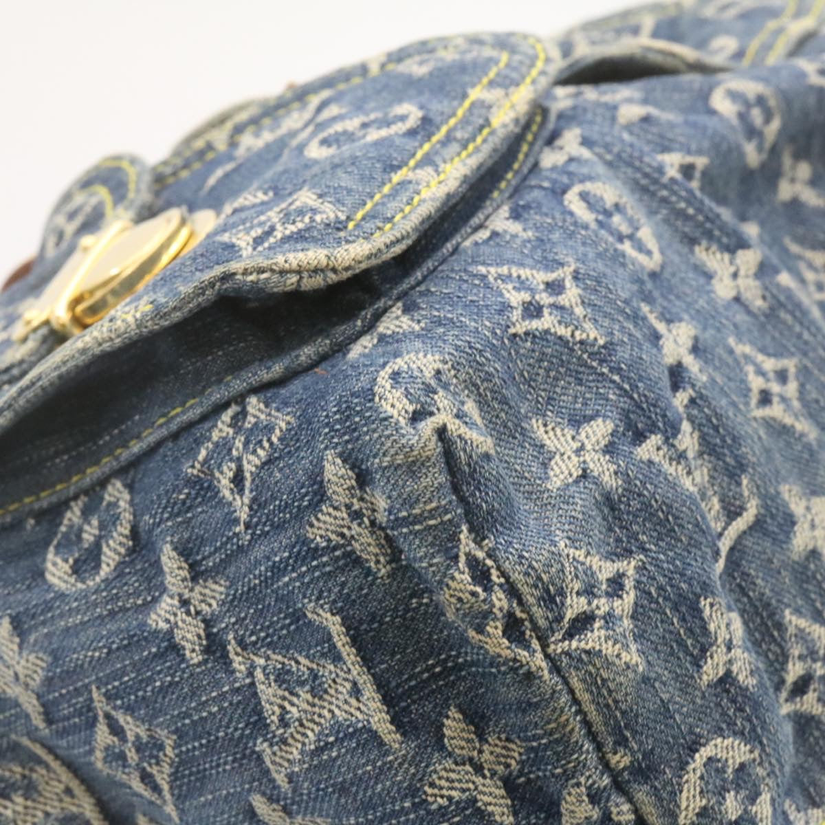 LOUIS VUITTON Monogram Denim Sac A Dos GM Backpack Blue M95056 LV Auth 23330A