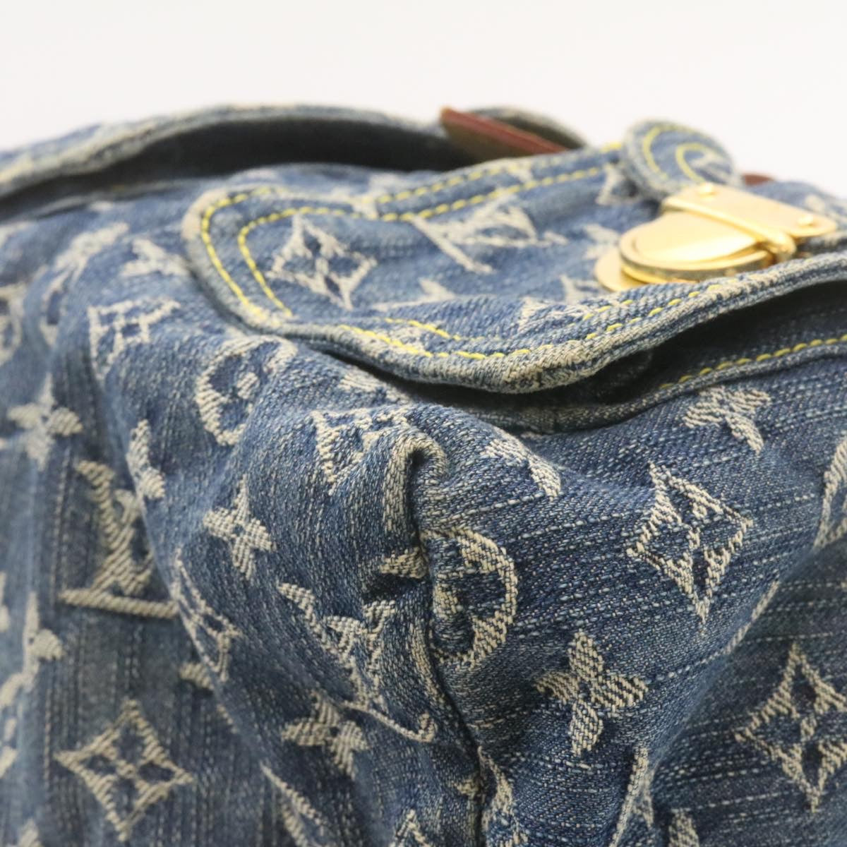 LOUIS VUITTON Monogram Denim Sac A Dos GM Backpack Blue M95056 LV Auth 23330A