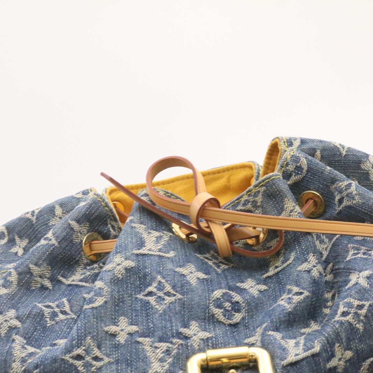 LOUIS VUITTON Monogram Denim Sac A Dos GM Backpack Blue M95056 LV Auth 23330A