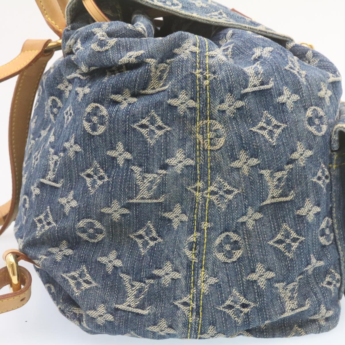 LOUIS VUITTON Monogram Denim Sac A Dos GM Backpack Blue M95056 LV Auth 23330A