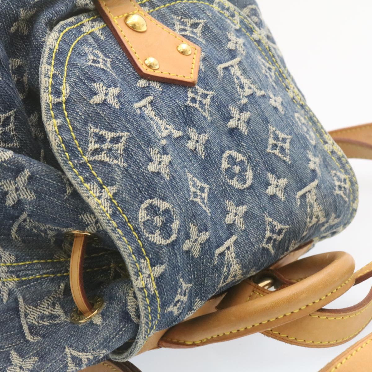 LOUIS VUITTON Monogram Denim Sac A Dos GM Backpack Blue M95056 LV Auth 23330A