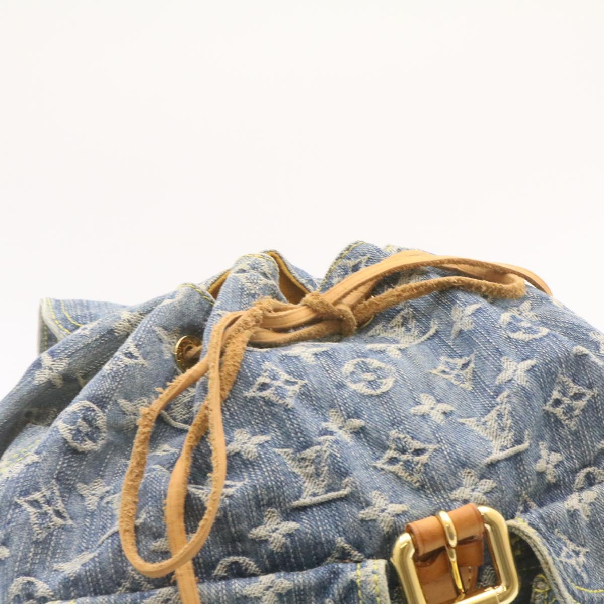 LOUIS VUITTON Monogram Denim Sac a Dos GM Backpack Blue M95056 LV Auth 23405