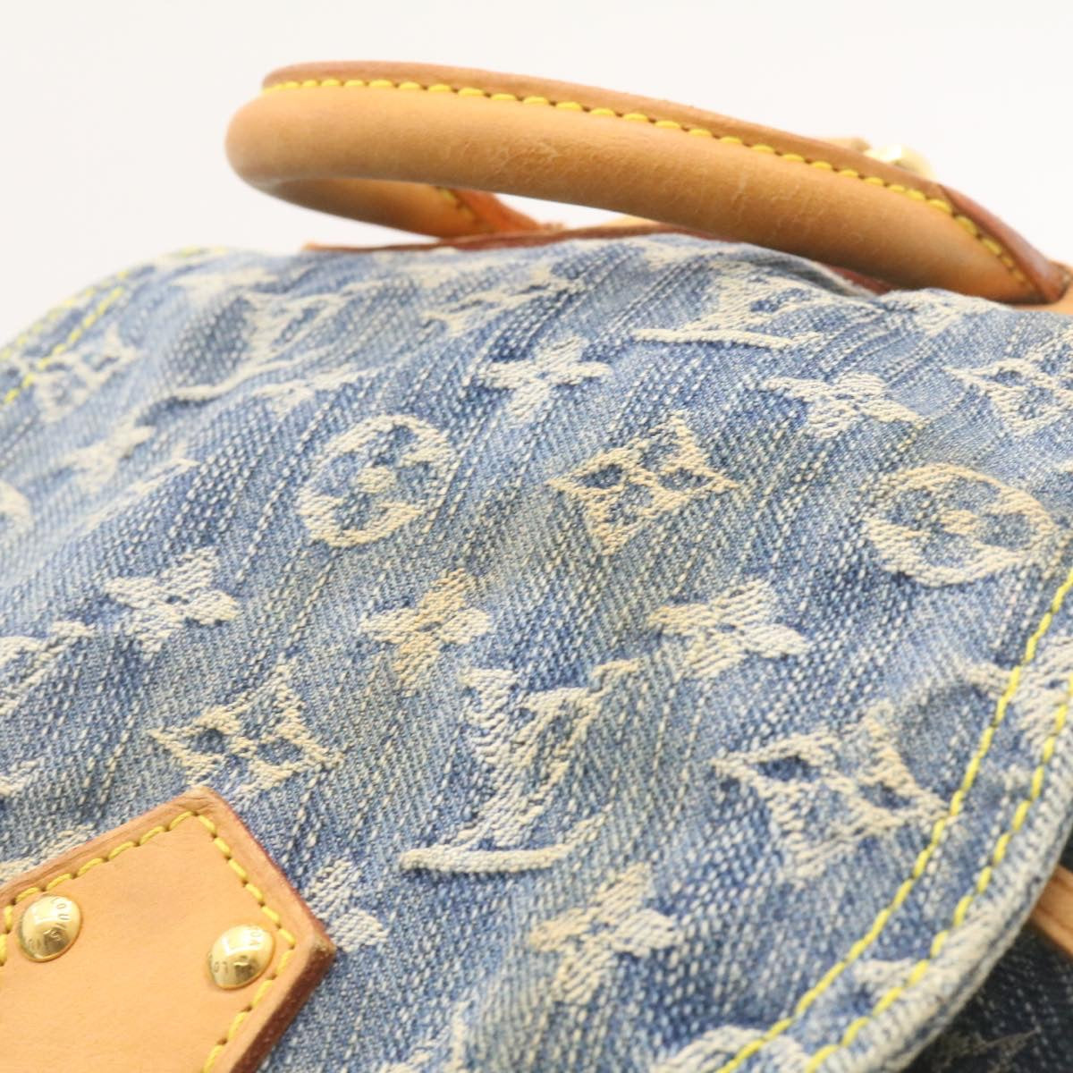 LOUIS VUITTON Monogram Denim Sac a Dos GM Backpack Blue M95056 LV Auth 23405