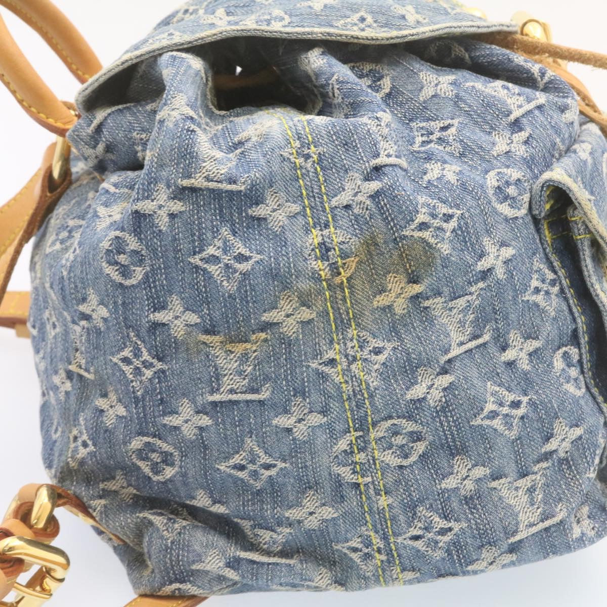 LOUIS VUITTON Monogram Denim Sac a Dos GM Backpack Blue M95056 LV Auth 23405