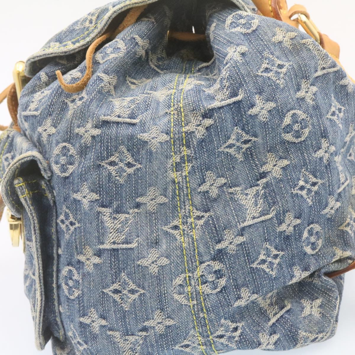 LOUIS VUITTON Monogram Denim Sac a Dos GM Backpack Blue M95056 LV Auth 23405