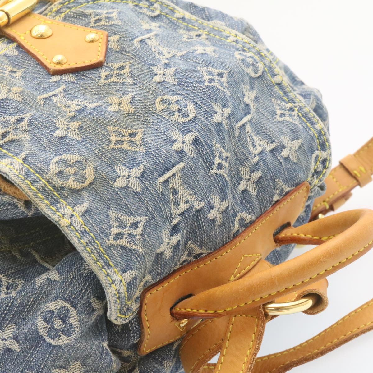 LOUIS VUITTON Monogram Denim Sac a Dos GM Backpack Blue M95056 LV Auth 23405