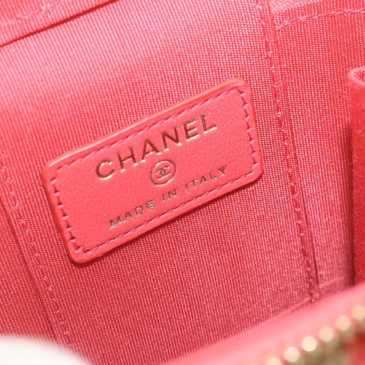 CHANEL Vanity Chain Shoulder Pouch Hemp Pink CC Auth knn023