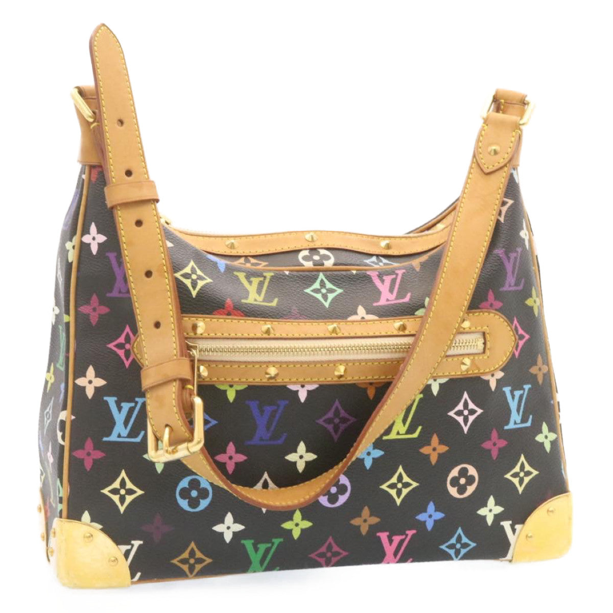 LOUIS VUITTON Monogram Multicolor Boulogne Shoulder Bag Black M92638 Auth 23547A