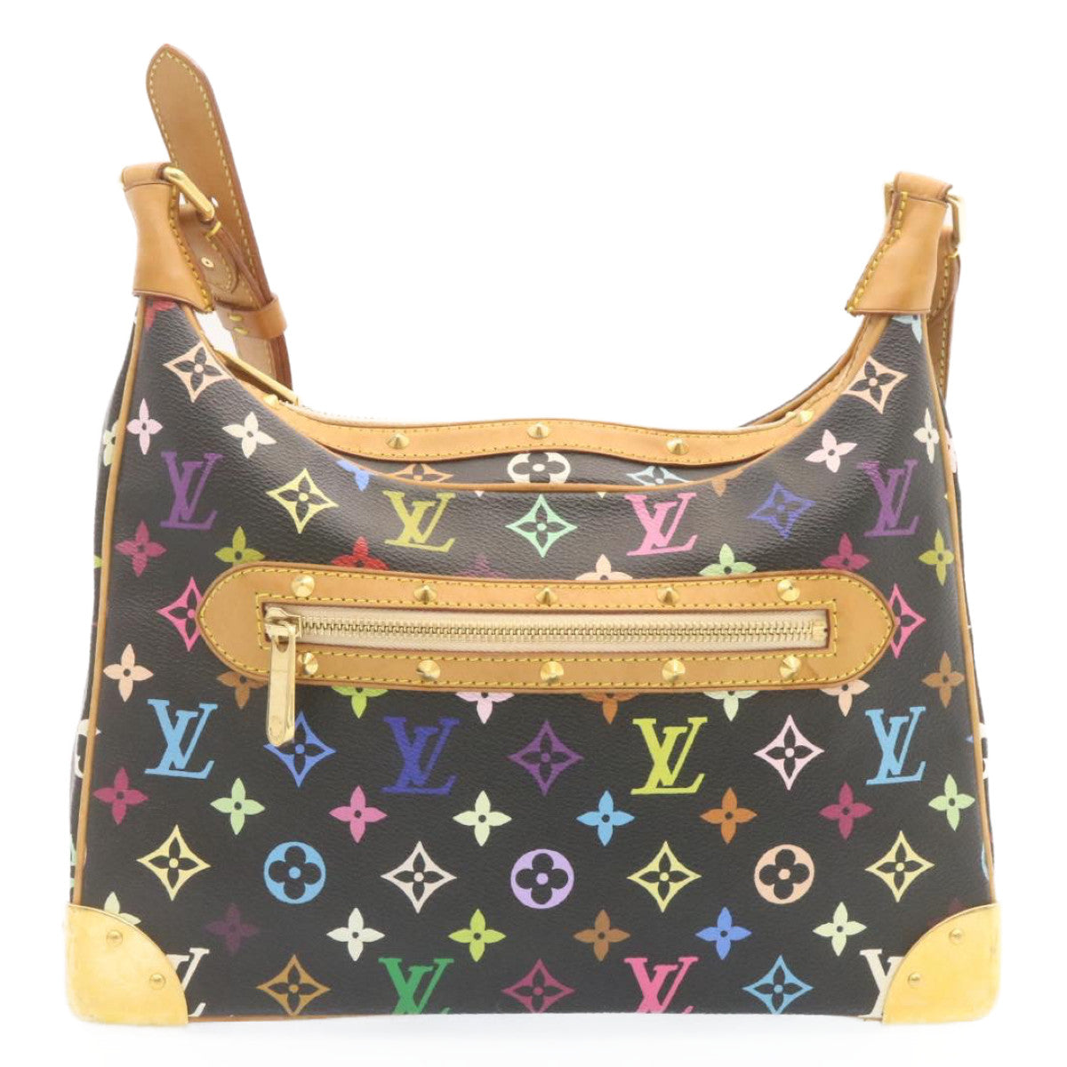 LOUIS VUITTON Monogram Multicolor Boulogne Shoulder Bag Black M92638 Auth 23547A