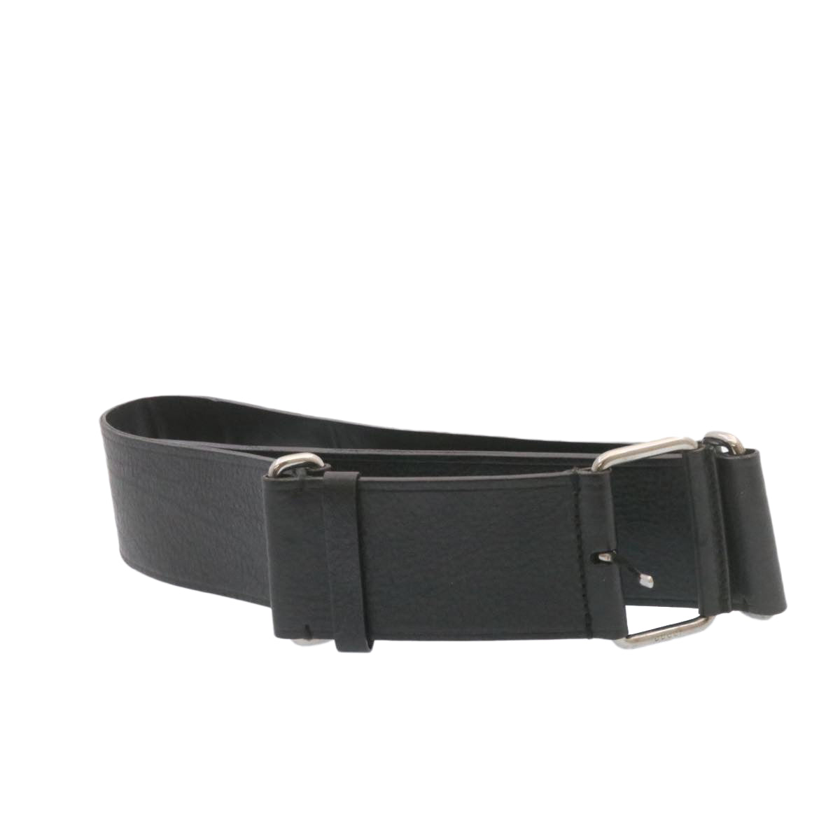GUCCI Belt Leather Black Auth 24743