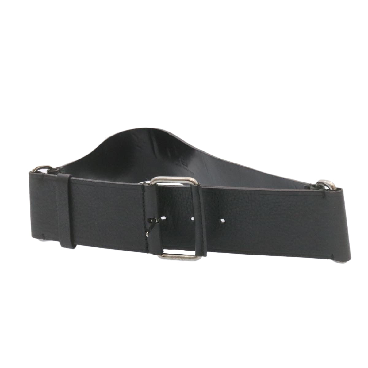 GUCCI Belt Leather Black Auth 24743
